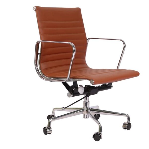 Best Eames office chair EA 117 Tan Brown Thin Pad Low Back Replica