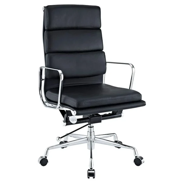 Eames Soft Pad High Back EA219 Office Chair Replica – Black Leather